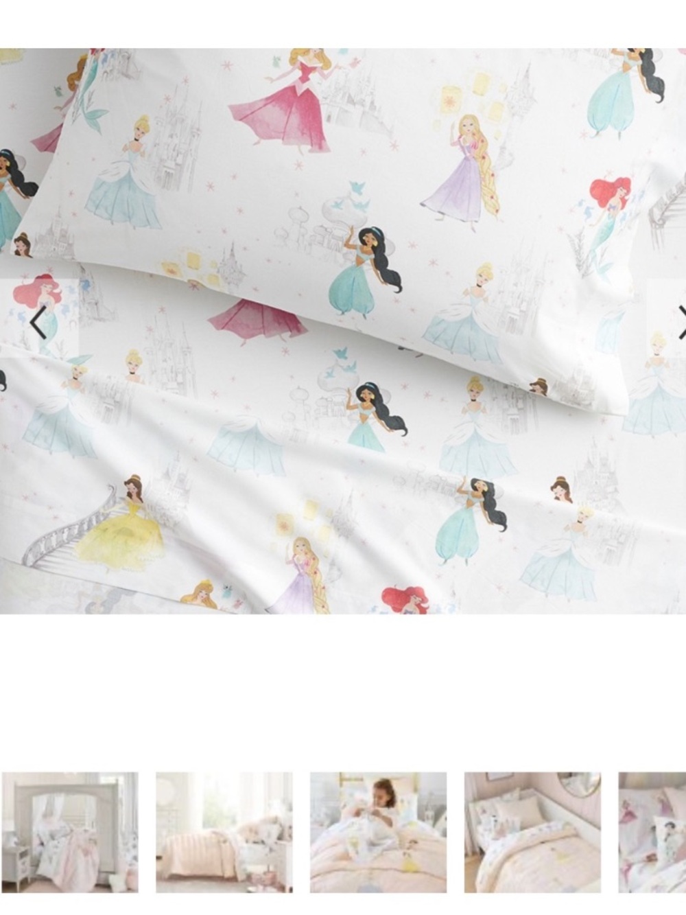 Pottery Barn Kids Disney Princess Organic Cotton ** FLAT only **